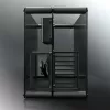 RAIJINTEK Paean galddatora korpuss — melns caurspīdīgs, ATX/Micro-ATX/Mini-ITX, 4x USB 3.2 Gen1, 3x3.5 collu + 3x2.5 collu nodalījumi