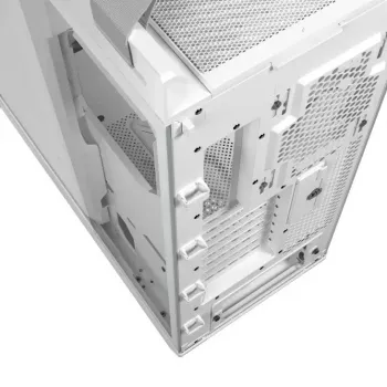 PC korpuss ASUS ROG Strix Helios II Midi Tower balts — atbalsta EATX/ATX/Micro‑ATX/Mini‑ITX, 3x140mm priekšā + 1x140mm aizmugurē, 2×3,5 collu + 4×2,5 collu sloti, rūdīts stikls