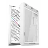 PC korpuss ASUS ROG Strix Helios II Midi Tower balts — atbalsta EATX/ATX/Micro‑ATX/Mini‑ITX, 3x140mm priekšā + 1x140mm aizmugurē, 2×3,5 collu + 4×2,5 collu sloti, rūdīts stikls
