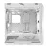 PC korpuss ASUS ROG Strix Helios II Midi Tower balts — atbalsta EATX/ATX/Micro‑ATX/Mini‑ITX, 3x140mm priekšā + 1x140mm aizmugurē, 2×3,5 collu + 4×2,5 collu sloti, rūdīts stikls