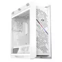 PC korpuss ASUS ROG Strix Helios II Midi Tower balts — atbalsta EATX/ATX/Micro‑ATX/Mini‑ITX, 3x140mm priekšā + 1x140mm aizmugurē, 2×3,5 collu + 4×2,5 collu sloti, rūdīts stikls