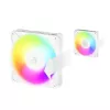 140 mm ventilators Arctic Freezer P14 Pro Reverse A-RGB (balts) — 166,5 m³/h, 5,1 mmH₂O, FDB, PWM, kabeļa sadalītājs