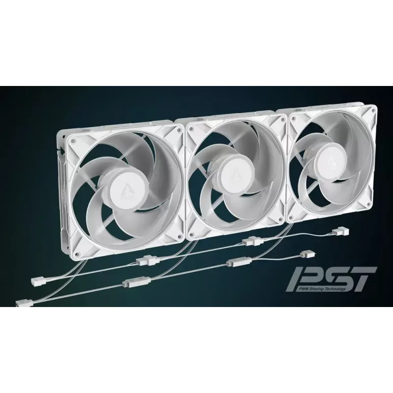 140 mm ventilators Arctic Freezer P14 Pro Reverse A-RGB (balts) — 166,5 m³/h, 5,1 mmH₂O, FDB, PWM, kabeļa sadalītājs