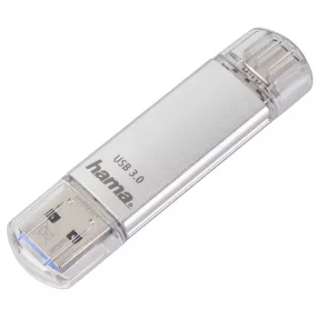 Hama C-Laeta USB zibatmiņa 128 GB USB Type-A / USB Type-C 3.2 Gen 1 (3.1 Gen 1) Sudraba