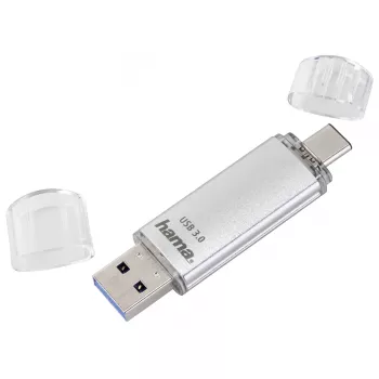 Hama C-Laeta USB zibatmiņa 128 GB USB Type-A / USB Type-C 3.2 Gen 1 (3.1 Gen 1) Sudraba