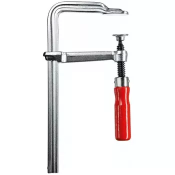 F-skrūvspīle Bessey GS16 — spīļu atvērums 16 cm, alumīnija korpuss, sarkani akcenti