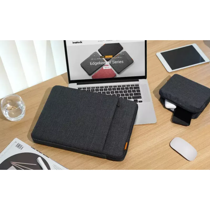 Uzmavas futrālis Inateck LB01006 35,6 cm (14 collu) klēpjdatoriem, pelēks, vienkrāsaina virsma