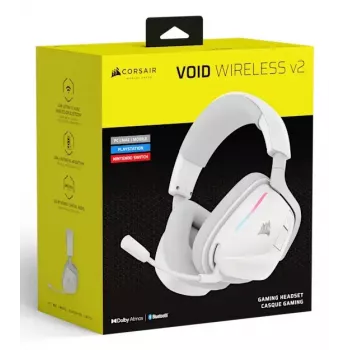 Austiņas Corsair VOID WIRELESS v2 vadu un bezvadu Bluetooth baltas