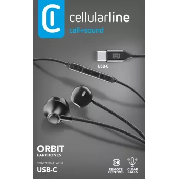 Cellularline ORBIT stereo kapsulveida austiņas ar mikrofonu un tālvadību