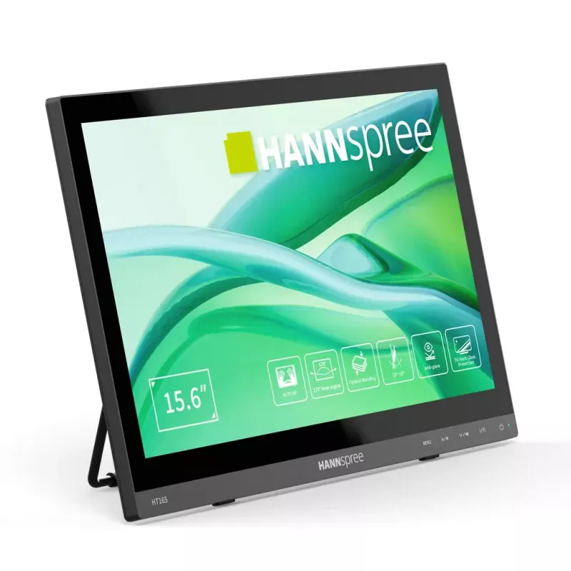 HANNspree HT165HPB 15,6 collu (39,6 cm) Full HD IPS LCD skārienjūtīgais monitors 1920×1080, 15 ms, VESA, skaļruņi, melns