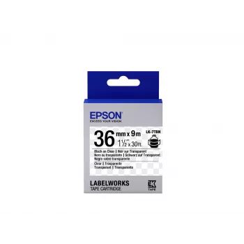 Epson etiķešu kasetne caurspīdīga LK-7TBN melns/caurspīdīgs 36mm (9m)