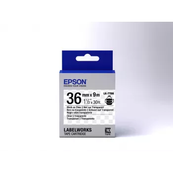Epson etiķešu kasetne caurspīdīga LK-7TBN melns/caurspīdīgs 36mm (9m)