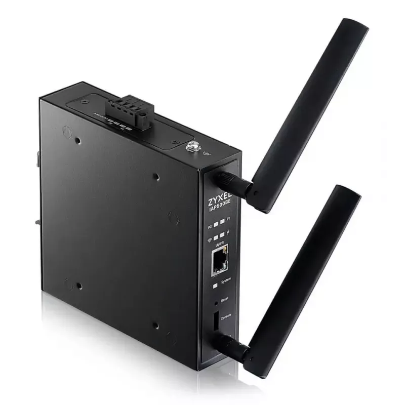 Bezvadu piekļuves punkts Zyxel IAP500BE — divjoslu 2,4/5 GHz, 5012 Mbit/s, PoE, 1×RJ-45, ārējās antenas, melns