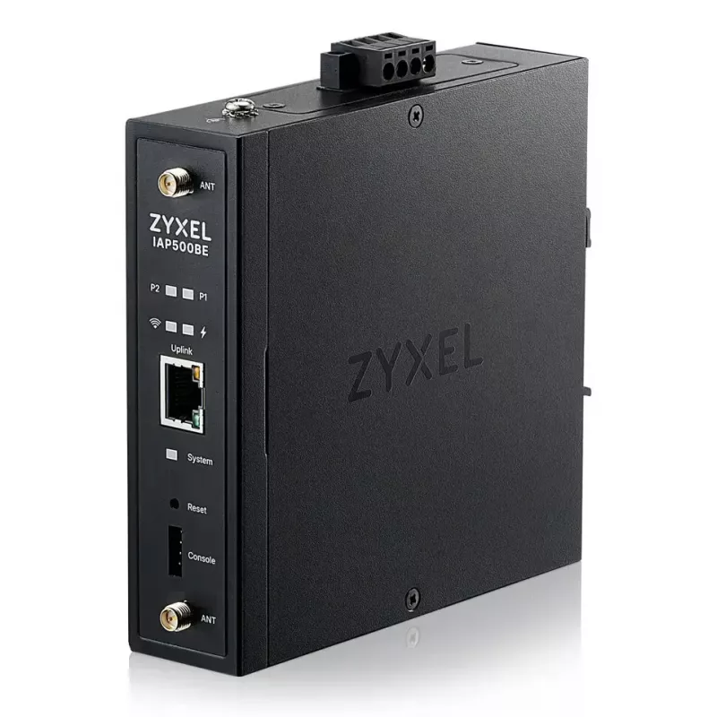 Bezvadu piekļuves punkts Zyxel IAP500BE — divjoslu 2,4/5 GHz, 5012 Mbit/s, PoE, 1×RJ-45, ārējās antenas, melns