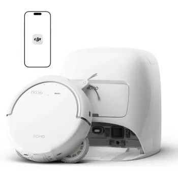 Robot putekļsūcējs un mopas DJI ROMO S (Ūdens tvertnes versija) — balts, 4,4 kg, 0,26 l putekļu tvertne, 4 l tīrā / 3,2 l netīrā ūdens tvertnes, 5000 mAh