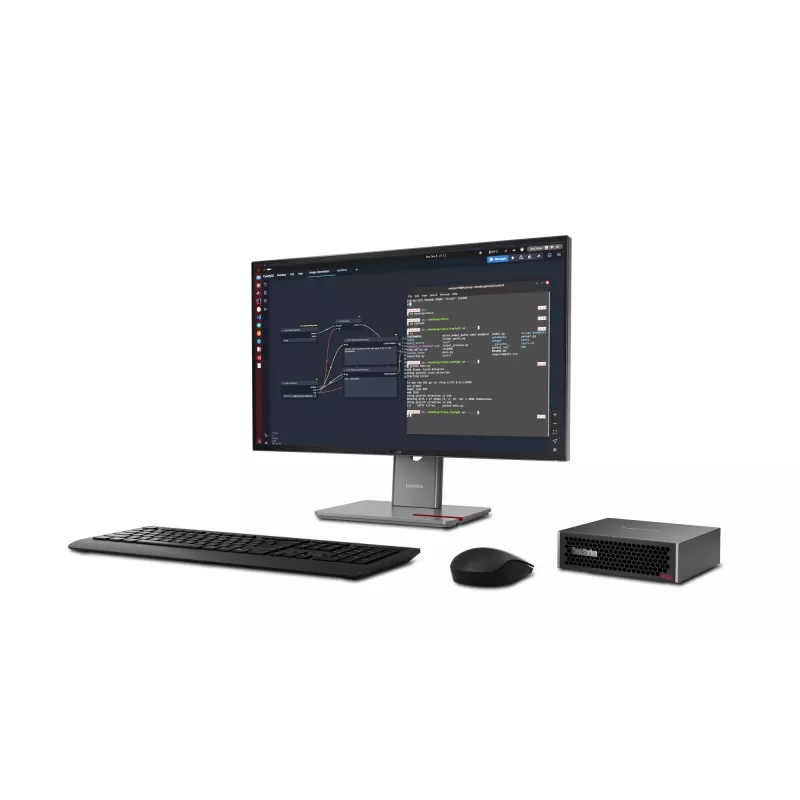 Lenovo ThinkStation PGX GB10 128 GB LPDDR5x-SDRAM 1 TB SSD DGX OS Mini Tornis Mini PC Melns