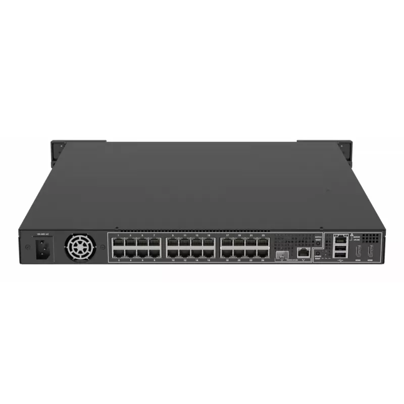 Tīkla videoreģistrators AXIS S2224 Mk II 1U melns — 24 kanāli, līdz 7680×4320, 6 TB HDD, 256 GB SSD, RAID 0/1/10