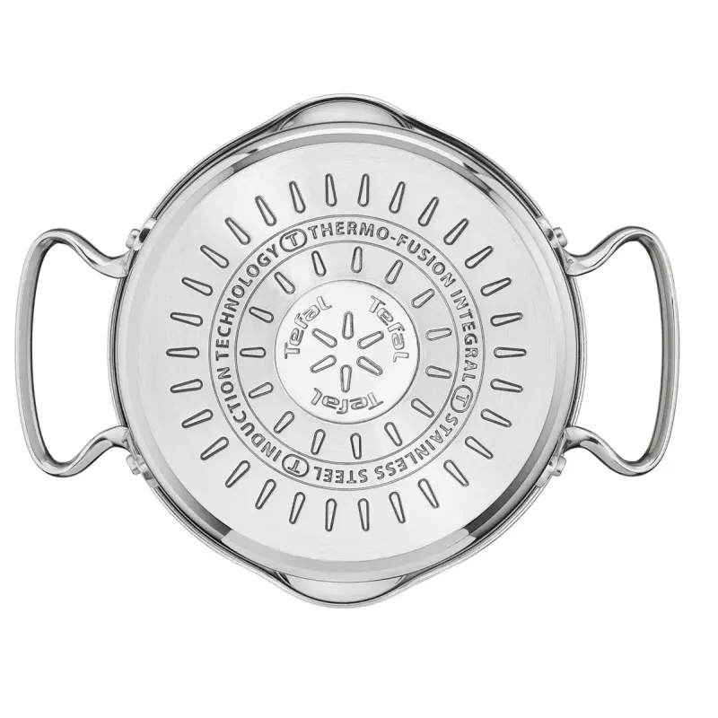 Vārīšanas katlu komplekts Tefal Duetto+ G719S7, nerūsējošais tērauds, 7 gab. (katliņi Ø16/20/24 cm, kastrolis Ø16 cm), indukcija, vāki, cepeškrāsnī drošs līdz 250°C