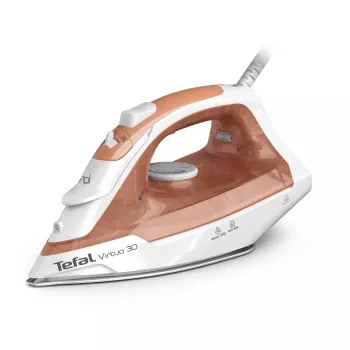 Tefal Virtuo 30 FV2C40E0 gludeklis Sausās un tvaika gludināšanas gludeklis Keramiskā pēda 2000 W Persiku, Balts