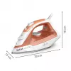 Tefal Virtuo 30 FV2C40E0 gludeklis Sausās un tvaika gludināšanas gludeklis Keramiskā pēda 2000 W Persiku, Balts