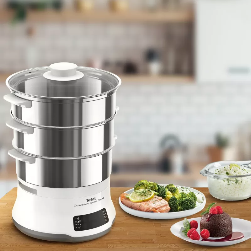 Tefal Convenient Series Deluxe VC502D tvaika katls 3 grozi Galda virsma 900 W Nerūsējošais tērauds, Balts