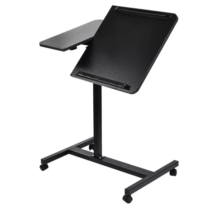 Mobilais augstumā regulējams pārnēsājams galda statīvs MACLEAN MC-121 B — regulējams augstums, slīpums, riteņi, 30 kg slodze, melns