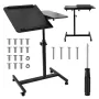 Mobilais augstumā regulējams pārnēsājams galda statīvs MACLEAN MC-121 B — regulējams augstums, slīpums, riteņi, 30 kg slodze, melns