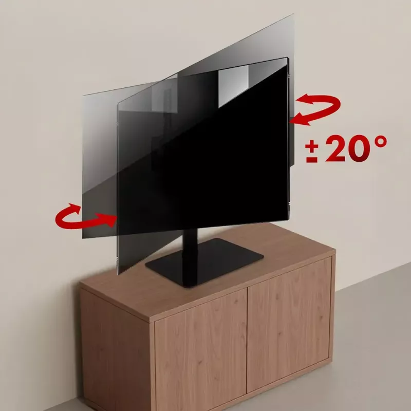 TV statīvs MACLEAN MC-132 32–55 collu televizoriem, atbalsta līdz 35 kg, 20° pagriešana, VESA 75x75–400x400