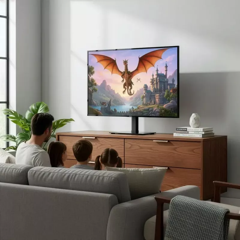 TV statīvs MACLEAN MC-132 32–55 collu televizoriem, atbalsta līdz 35 kg, 20° pagriešana, VESA 75x75–400x400