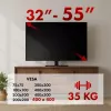 TV statīvs MACLEAN MC-132 32–55 collu televizoriem, atbalsta līdz 35 kg, 20° pagriešana, VESA 75x75–400x400