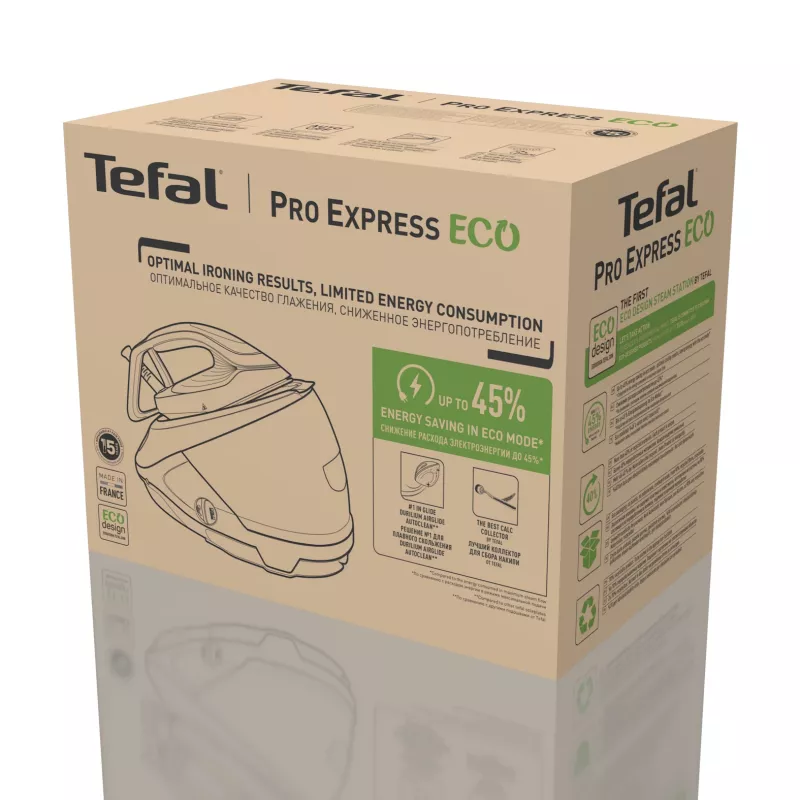 Tefal Pro Express Eco GV9E22E0 tvaika gludināšanas stacija 2200 W 1,8 L Durilium AirGlide Autoclean zole Bēša, Balta