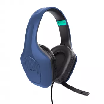 Trust GXT 415B Zirox austiņas ar vadu, galvas saite, spēlēm, zilas