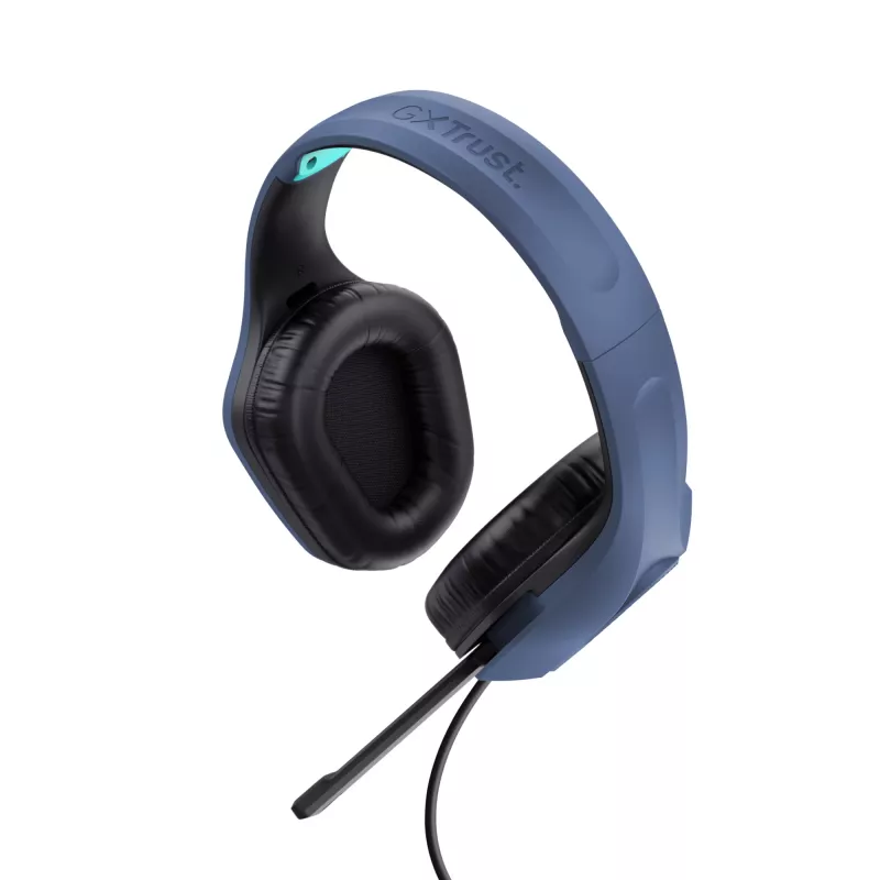 Trust GXT 415B Zirox austiņas ar vadu, galvas saite, spēlēm, zilas