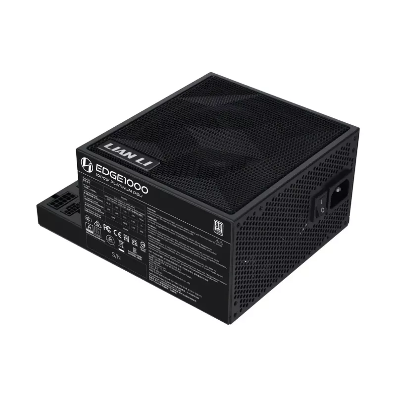 Lian Li EDGE EG1000 1000 W ATX 3.1 barošanas bloks, 80 PLUS Platinum, melns