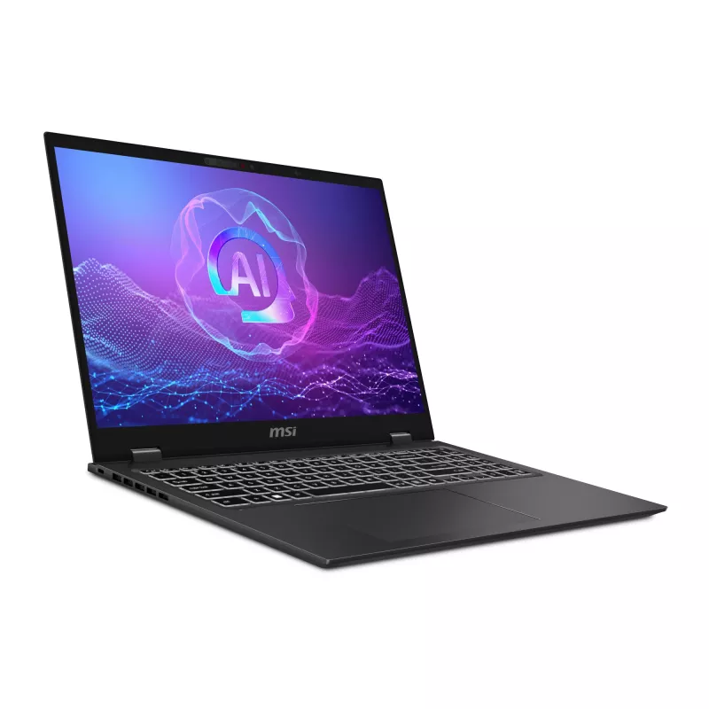 MSI Prestige 16 AI+ Evo B2VMG-017NL Copilot+ PC Intel Core Ultra 9 288V klēpjdators 40,6 cm (16 collas) UHD+ 32 GB LPDDR5x-SDRAM 1 TB SSD Wi-Fi 7 (802.11be) Windows 11 Pro Pelēks