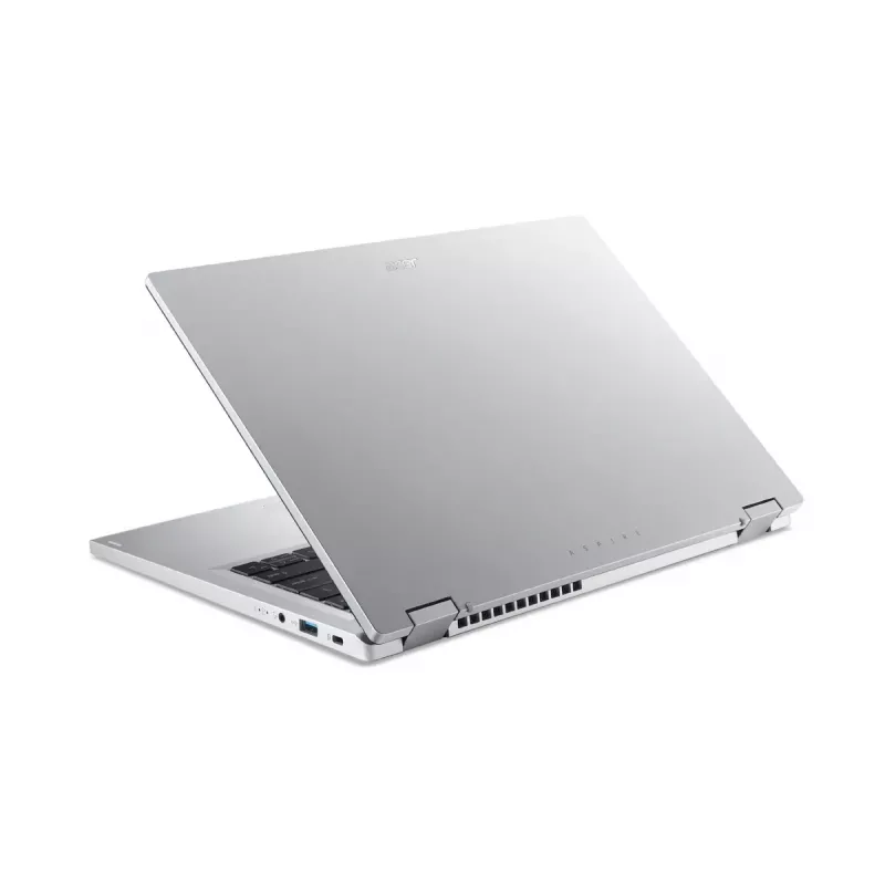 Hibrīds (2-in-1) klēpjdators Acer Aspire Go Spin 14 AGSP14-31PT-C72L — 14 collu WUXGA skārienekrāns, Intel N150, 16 GB LPDDR5, 512 GB SSD, Windows 11 Home, sudraba krāsā