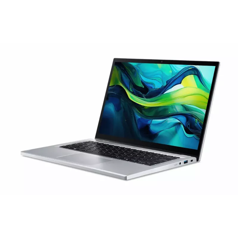 Hibrīds (2-in-1) klēpjdators Acer Aspire Go Spin 14 AGSP14-31PT-C72L — 14 collu WUXGA skārienekrāns, Intel N150, 16 GB LPDDR5, 512 GB SSD, Windows 11 Home, sudraba krāsā