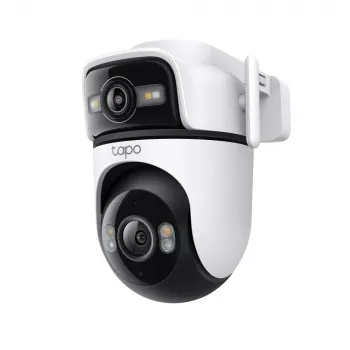 TP-Link Tapo āra dubultā lēcu pagriežama/noliekama drošības kamera, IP drošības kamera, Āra, Vadu un bezvadu, Griestu/Sienas/Staba stiprinājuma, Balta, Sfēriska