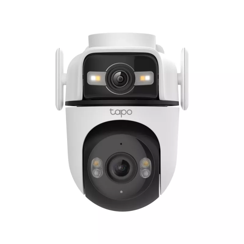 TP-Link Tapo āra dubultā lēcu pagriežama/noliekama drošības kamera, IP drošības kamera, Āra, Vadu un bezvadu, Griestu/Sienas/Staba stiprinājuma, Balta, Sfēriska
