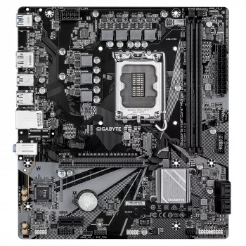 GIGABYTE B760M H V2 mātesplate - Atbalsta Intel Core 14. paaudzes CPU, 5+1+1 fāžu digitālais VRM, līdz 8000 MHz DDR5 (O.C.), 1xPCIe 4.0 M.2, 1GbE LAN, USB 3.2 Gen1