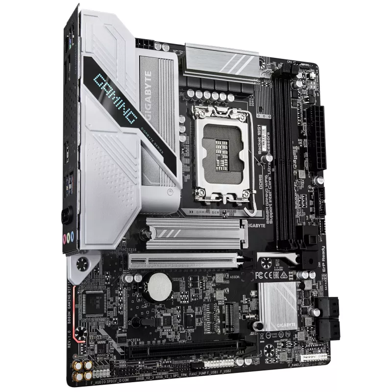 Mātesplate GIGABYTE B860M GAMING WIFI6 — Micro ATX, LGA 1851, DDR5 līdz 9066MHz, 2 DIMM, PCIe 5.0, 2.5GbE, Wi‑Fi 6E