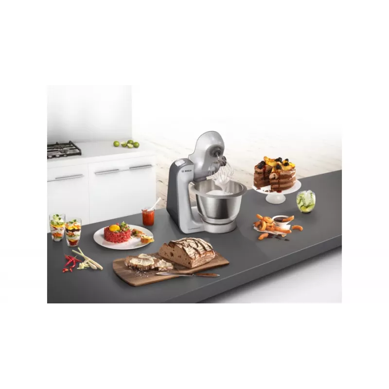 Bosch MUM59S81DE virtuves kombains 1000 W 3,9 L Melns, Nerūsējošais tērauds