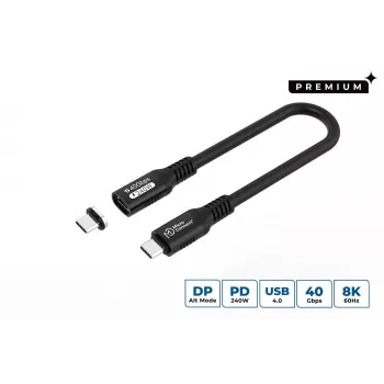 USB4 Gen 3x2 USB-C–USB-C kabelis MicroConnect MC-LS-USB4CC0.15, 0,15 m, melns