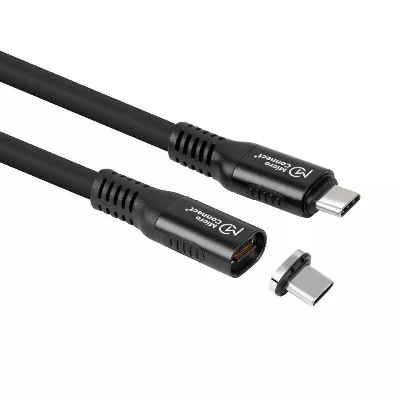 USB4 Gen 3x2 USB-C–USB-C kabelis MicroConnect MC-LS-USB4CC0.15, 0,15 m, melns