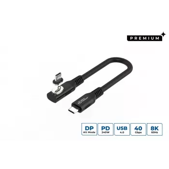 USB4 Gen 3x2 USB-C uz USB-C kabelis MicroConnect MC-LS-USB4CC0.15-A — 0,15 m, melns