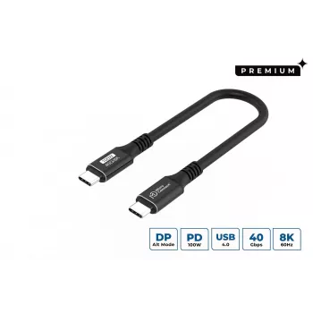 Microconnect USB4CC015 USB kabelis USB4 Gen 3x2 0.15 m USB C Melns