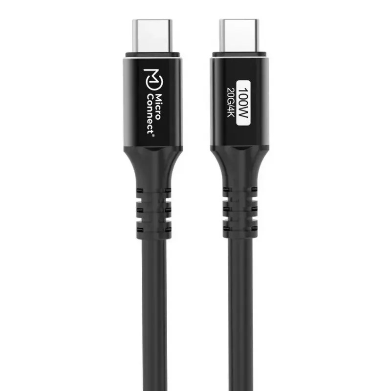 USB-C uz USB-C kabelis MicroConnect USB3.2CC015 — USB 3.2 Gen 2x2, 0,15 m, melns