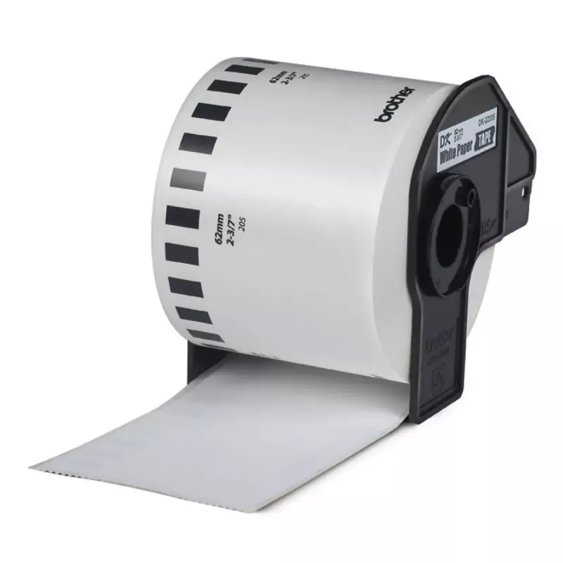 Nepārtrauktā etiķete Brother DK22205 Melna uz balta 6.2cm x 30.48m