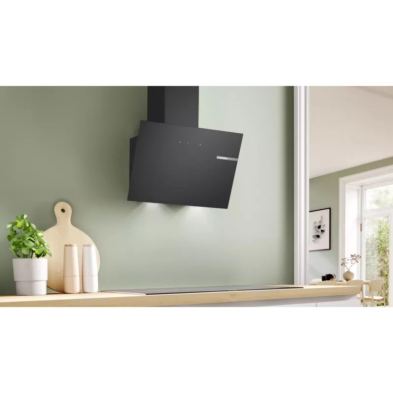 Bosch Serie 2 DWK65DK60 tvaika nosūcējs, piestiprināms pie sienas, melns, 430 m³/h