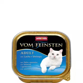 Mitrā kaķu barība animonda Vom Feinsten Mature Salmon 100 g — pieaugušiem, paplāte, bez lipekļa un sojas